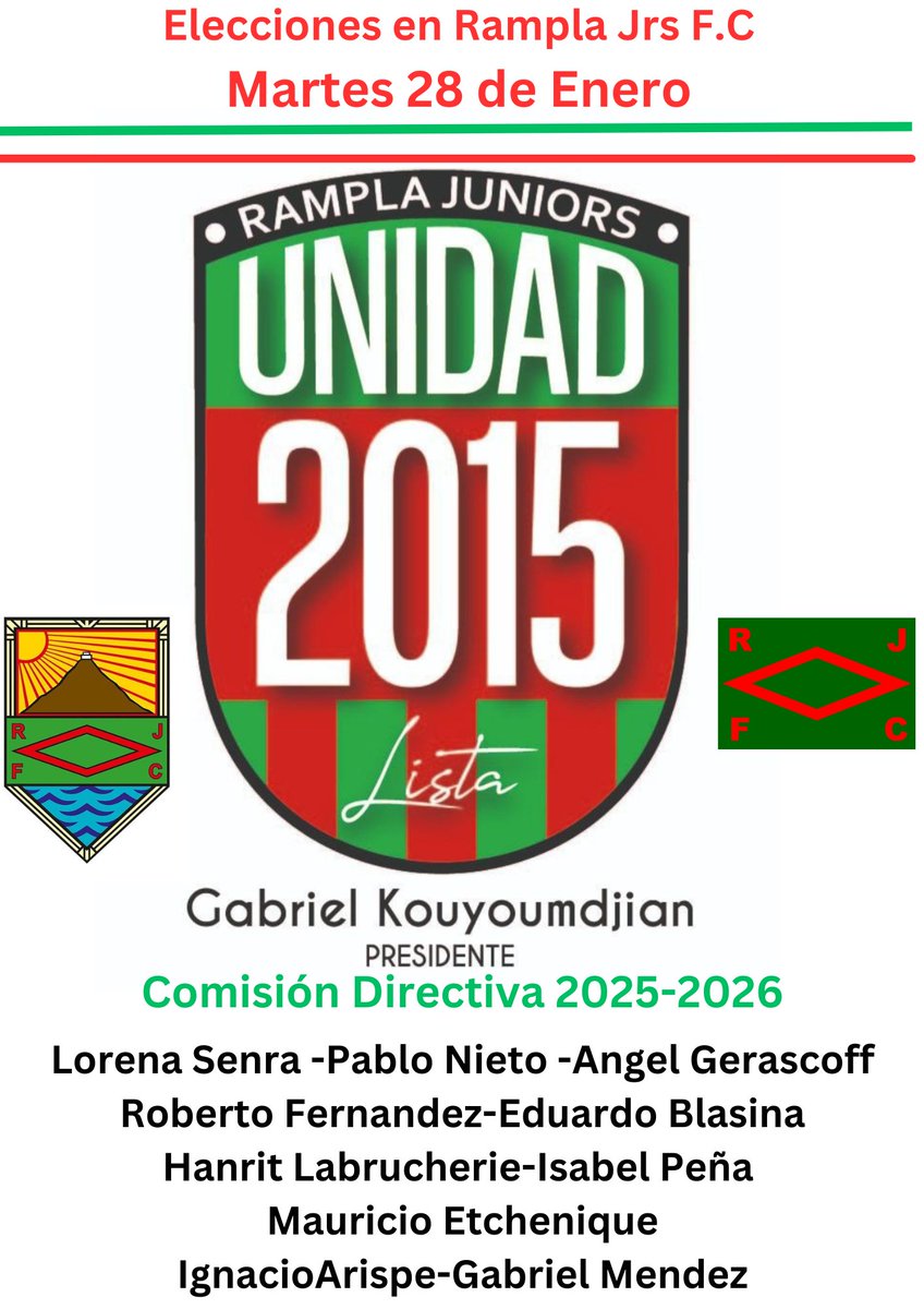 Elecciones en <a href="/RamplaJuniorsFC/">Rampla Jrs.</a> que cada Ramplense vote al que quiera si es a nuestra lista mejor ,pero el 29 tenemos que estar todos unidos en este cambio de rumbo que va tener nuestro querido club