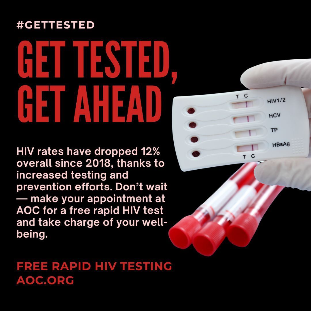 Get tested for HIV today and take control of your health journey. Testing is quick, easy, and can save lives—yours and others.

#GetTested #HIVAwareness #KnowYourStatus #SelfCareIsHealthCare #AOCFortWorth
