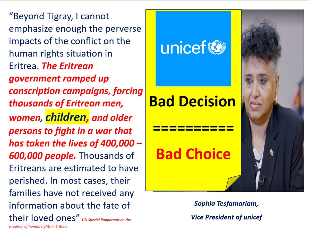 TsehayeAwet's tweet image. Thank you sister Elsa. 
Sofia Tesfamariam serving as VP of unicef board puts our kids at risk. 

Our kids deserve better.