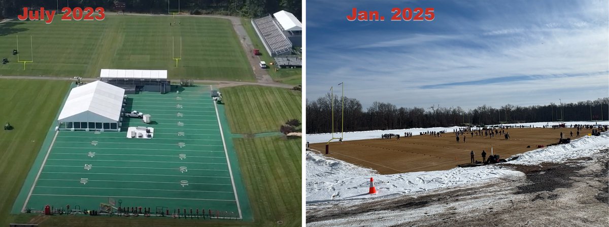 A year ago, the Commanders were a 4-13 team with a disgusting 30-year turf field that became a reminder of their troubles.

That field was bulldozed and sodded in the summer and now the team is using it to prep for the NFC Championship.

Wild.
