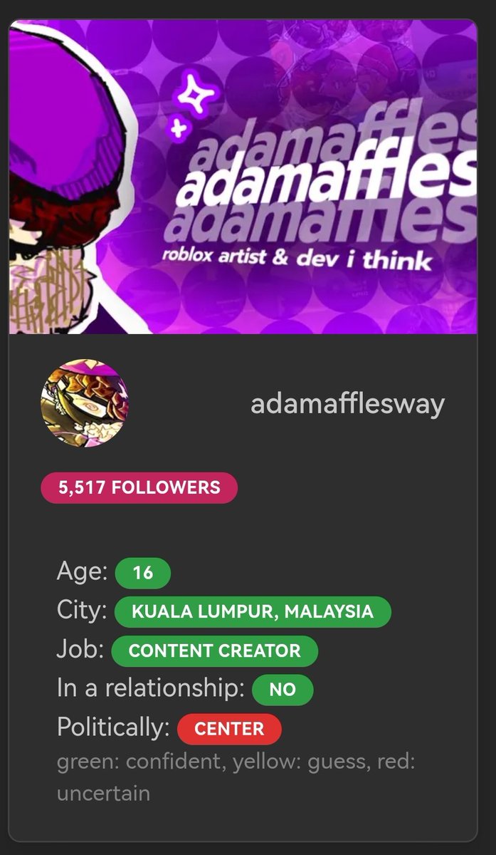 adamafflesway's tweet photo. at least it got the age (I'm not 17 yet) and relationship status right.. https://t.co/ObzkFQNWN0