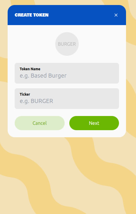 BaseBurgerStand's tweet photo. Updates for the day: 

- Token page creation is nearly complete, will be testing the barebones soon. 
- Starting to look into token metadata uploads
- Discord deploy support started

Attached are some sneak peeks of what has been worked on for the new UI and redesigned launch process.