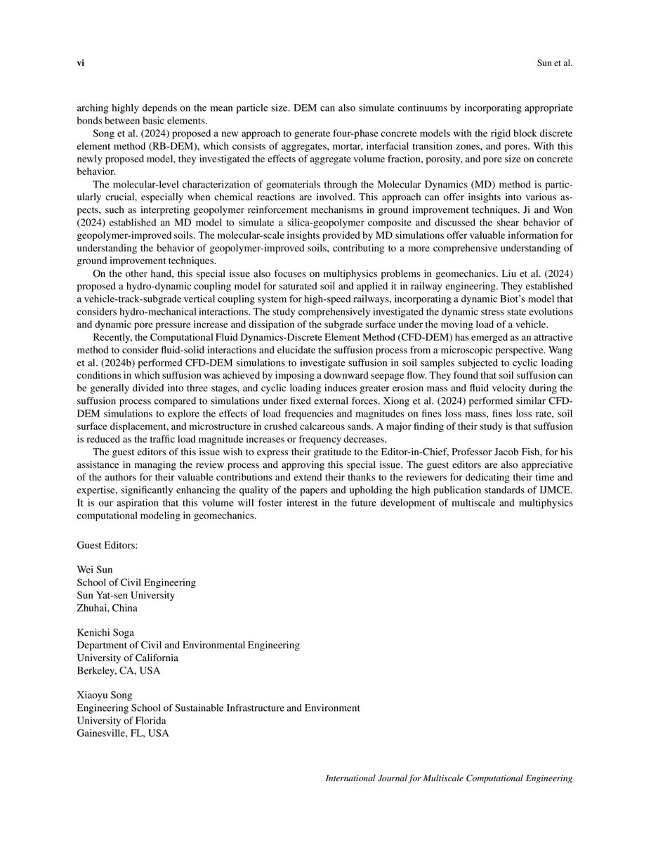 BegellHouse's tweet image. 🌍 Explore cutting-edge research in geomechanics! We're featuring articles from #JMC special issue on multiscale & multiphysics computational modeling. Stay tuned for breakthroughs in FEM, DEM, CFD-DEM, & more! #Geomechanics #ComputationalEngineering
🔗ow.ly/uE0q50UM4w7
