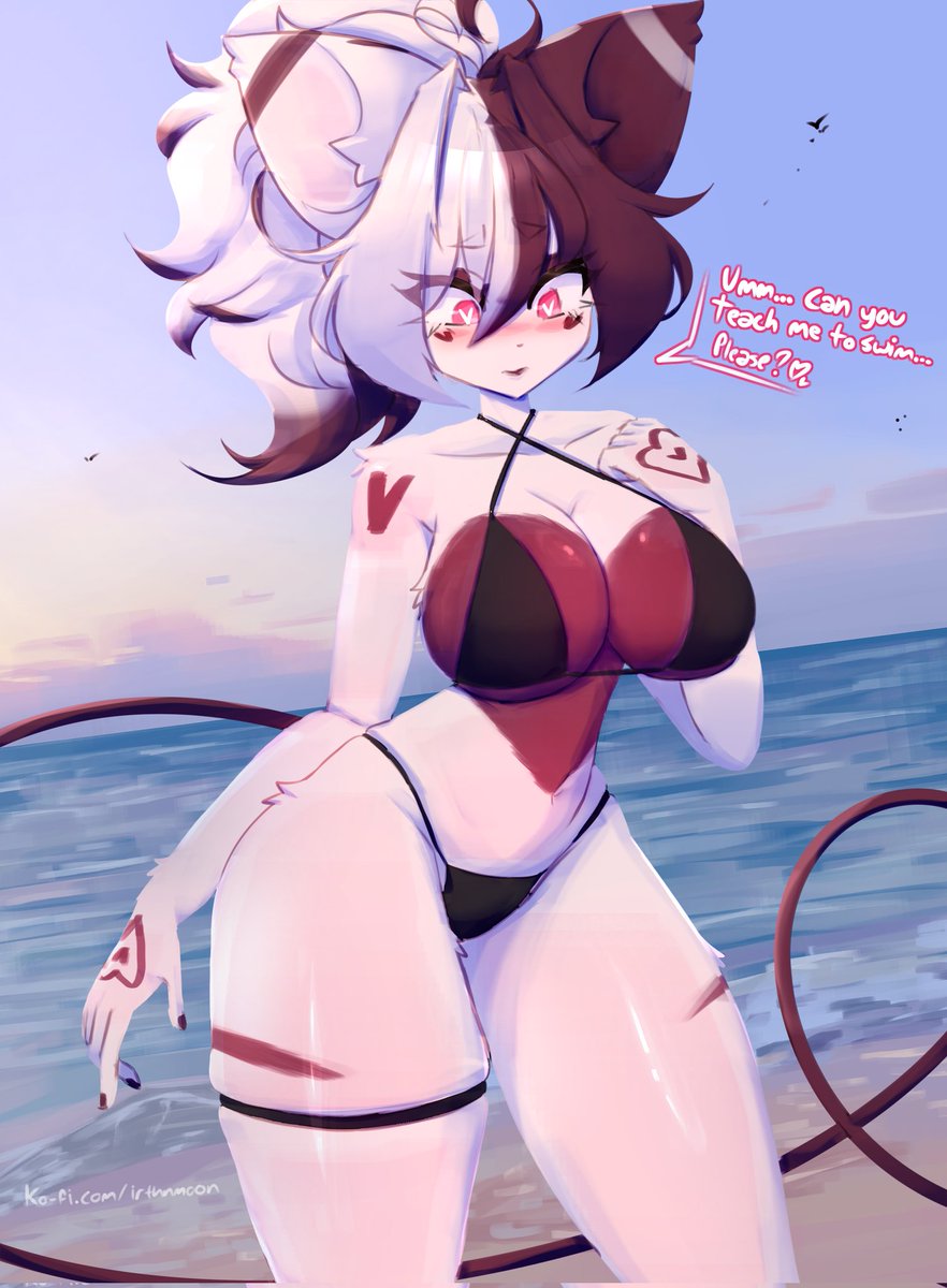 irthnmoon's tweet photo. she doesn't get to swim much 🏖🤣 https://t.co/cMMyQCFsVM