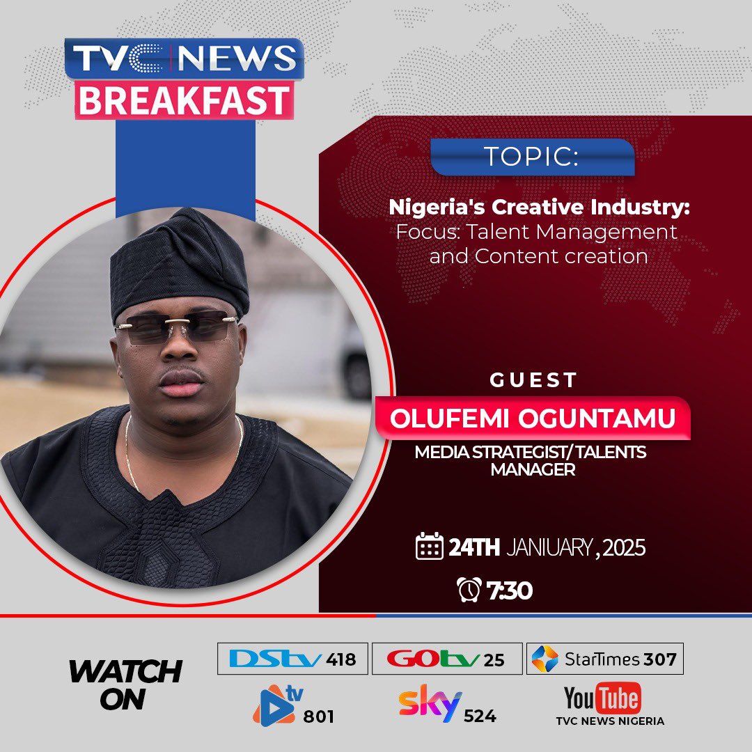 I’ll be speaking at TVC tomorrow about the creative industry and its immense potential.
Tune in as we discuss Talent Management, Content Creation and how creatives are shaping narratives, building brands, and driving economic growth across the continent.
#TheUpAndDownFellow