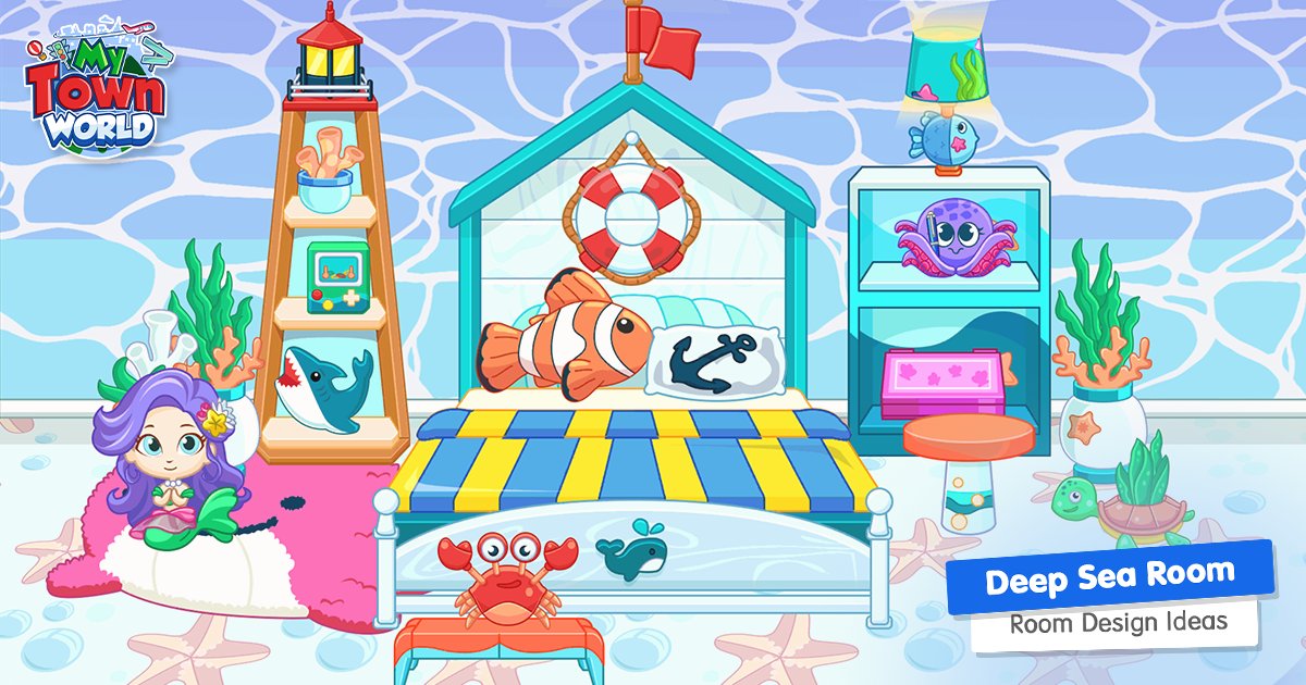 MyTownGames's tweet photo. π Why just visit the ocean when you can live in it? Who's moving in into this deep-sea bedroom?
Steal this style or build your dream house in #mytownworld Play for FREE π https://t.co/IWIm2LLHi8
#appforkids #kidsgame #creativegames #gaming #simulation #kids #gamingtwt https://t.co/k7EpDIBkL0