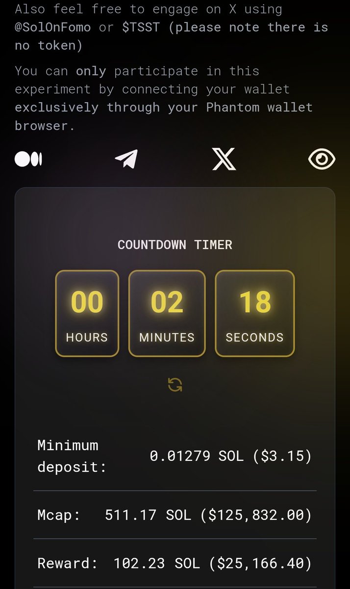 cryptodoc_'s tweet photo. The team mentioned by Justin Sun is the team behind @SolOnFomo 👀

Round 2 of this experiment has already started.
Currently, the Jackpot stands at 25K. Be the last depositor &amp; take the POT.

$TSST 💥 https://t.co/kS1e55bTiJ