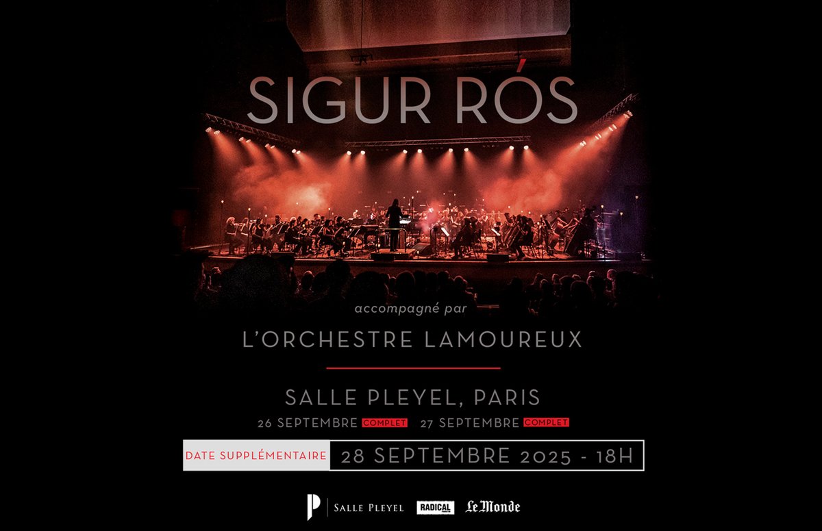 sallepleyel's tweet image. Les concerts de @sigurros à la Salle Pleyel du 26 au 28 septembre 2025 sont désormais complets. Rendez-vous sur notre bourse aux billets officielle via @Reelax_tickets pour acheter et vendre vos billets en toute sécurité !

🎫 tinyurl.com/y3msk3kd
