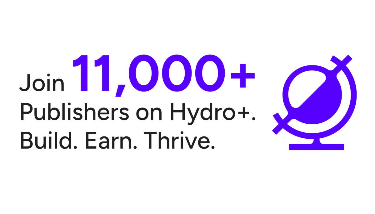 Hydro_Online_'s tweet photo. Ready to unlock your potential?
Hydro+ is the solution publishers have been waiting for.
Transparent, scalable, and built for the future of Web3.
#HydroPlus #Web3Publishing #DigitalMonetization #CreatorsUnite https://t.co/CAJC6gVWUP