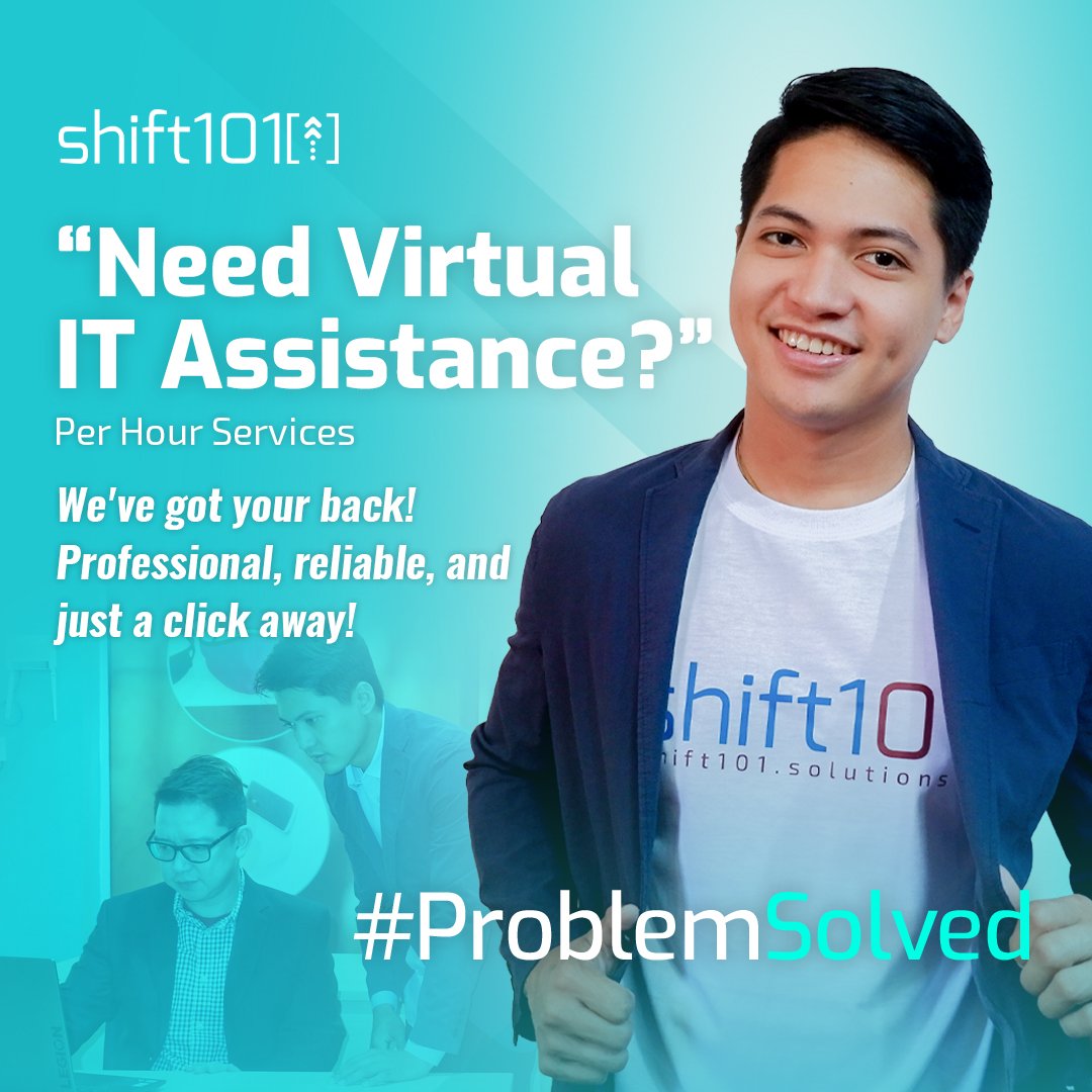 shift101IT's tweet photo. 💼 PROBLEM: IT req'ts budget?

✔️ SOLUTION: VIRTUAL IT ASSISTANCE
Problem Solved!

✅ Microservices – Starting at $8/hour

Multimedia: designs using #Canva #Photoshop

Web: Edit #WordPress sites content

Other Remote Job:
#DataEncoding

#shift101 #ITSolutions #VirtualAssistance https://t.co/EL7OMF70G3