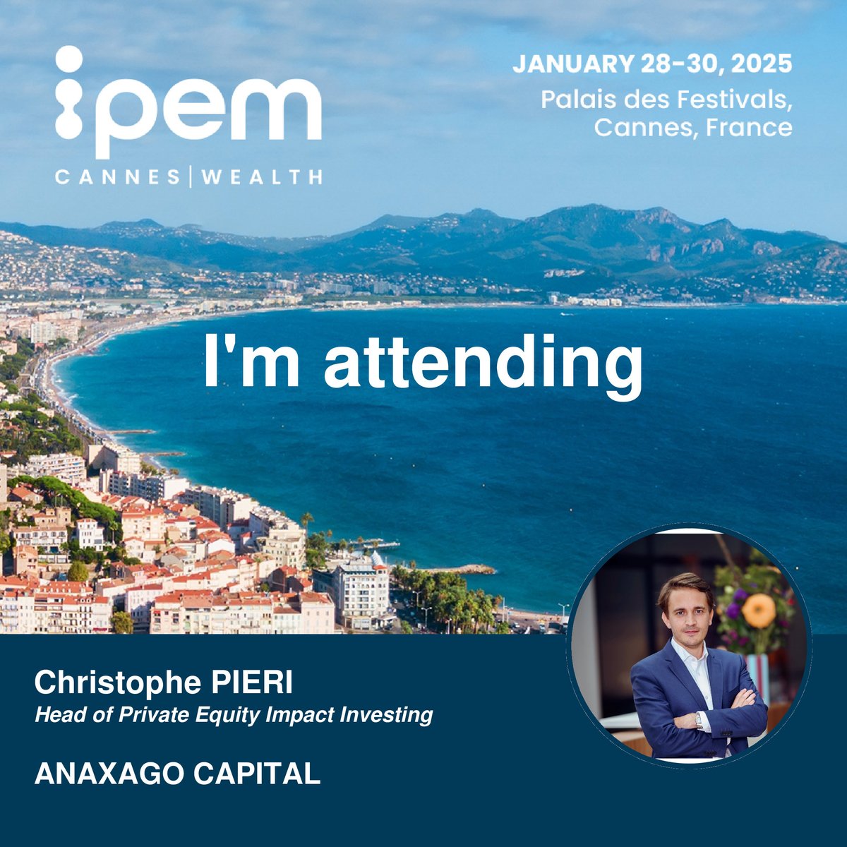Anaxago participe à l’IPEM pour rencontrer l’écosystème du Private Equity 🌍

🗣️ Retrouvez Christophe Pieri, notre gérant en Private Equity dédié aux investissements à impact, la semaine prochaine à Cannes !

#ipem #cannes #privateequity