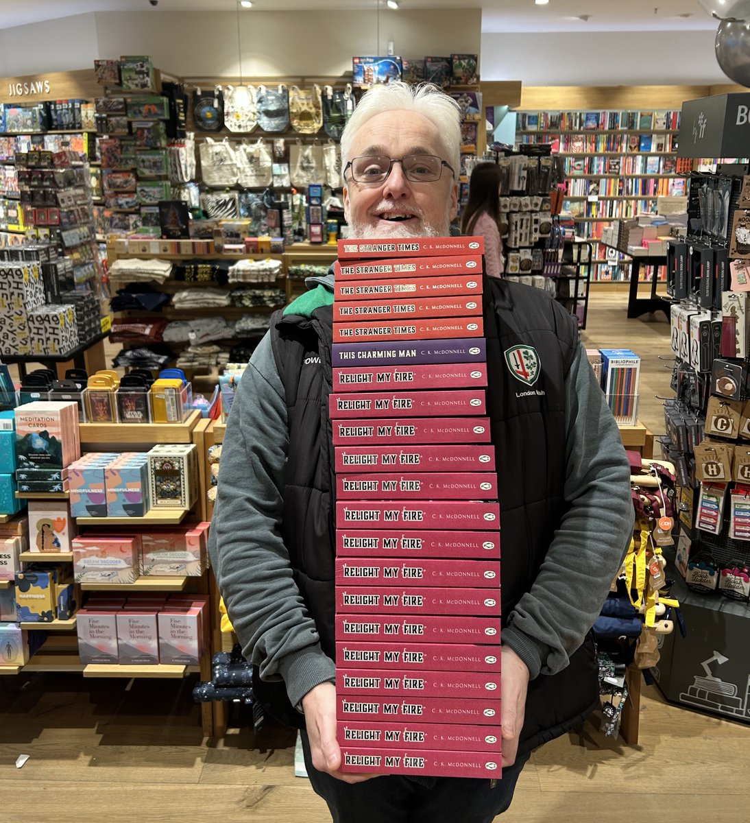Lesser spotted author sighted in the wild! Me and the paperback of Relight My Fire are out now. Signed books and copies of the paper available at <a href="/wstrafford/">Waterstones Trafford Centre</a> <a href="/ChesterWstones/">Waterstones Chester</a>  <a href="/WstoneStockport/">Waterstones Stockport</a>  and <a href="/SerenityRomiley/">Serenity Booksellers</a>'s Stockport store.
