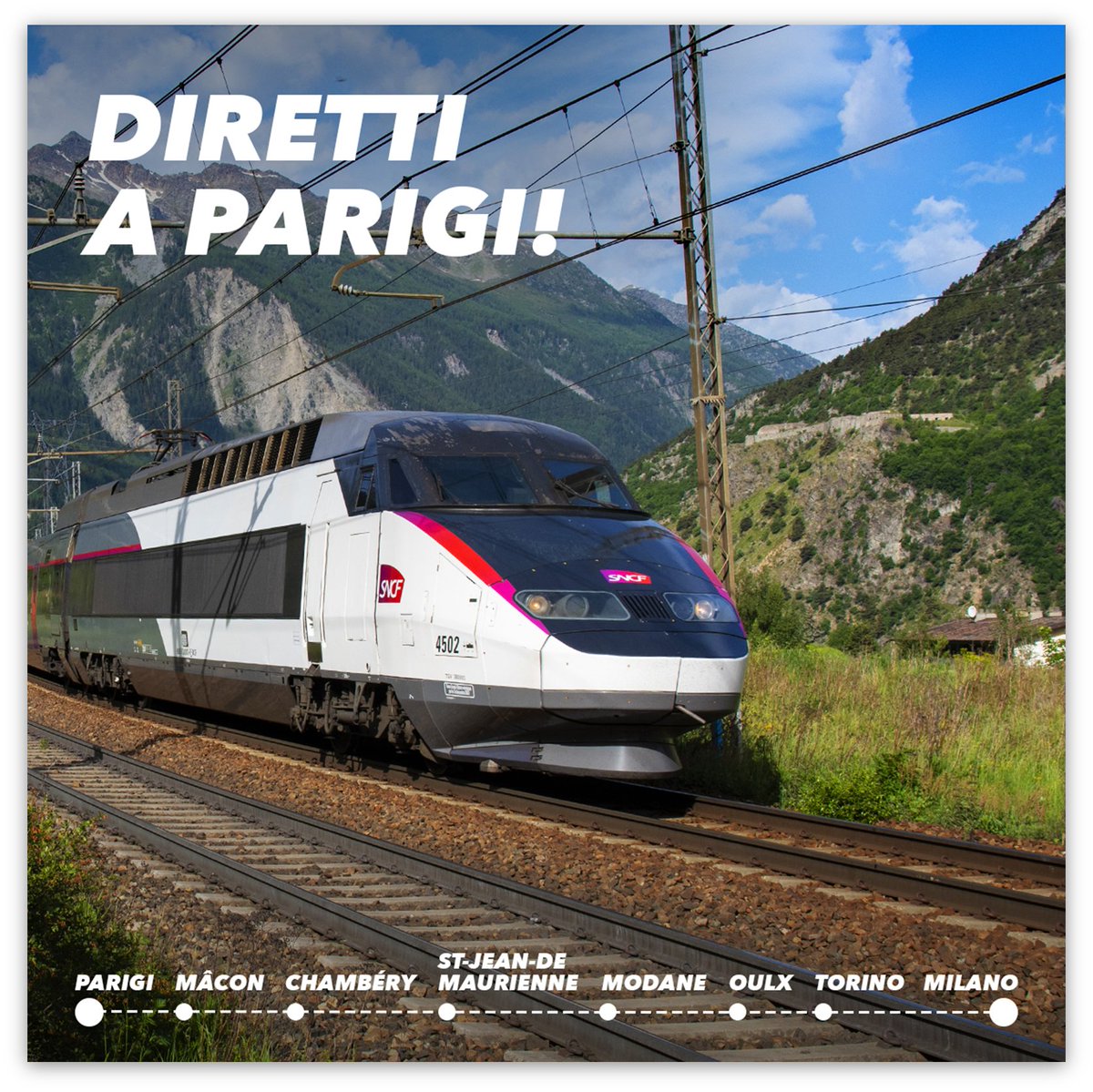 Nous l'attendions depuis si longtemps ! 🇮🇹🫶🇫🇷
Reprise des circulations directes de
<a href="/TGVINOUI/">TGV INOUI</a>  France - Italie dès le 31 mars.  
🆕Les ventes sont ouvertes pour les circulations jusqu'au 04 juillet !   
- Billets disponibles à partir de 29€  
- Services à bord enrichis