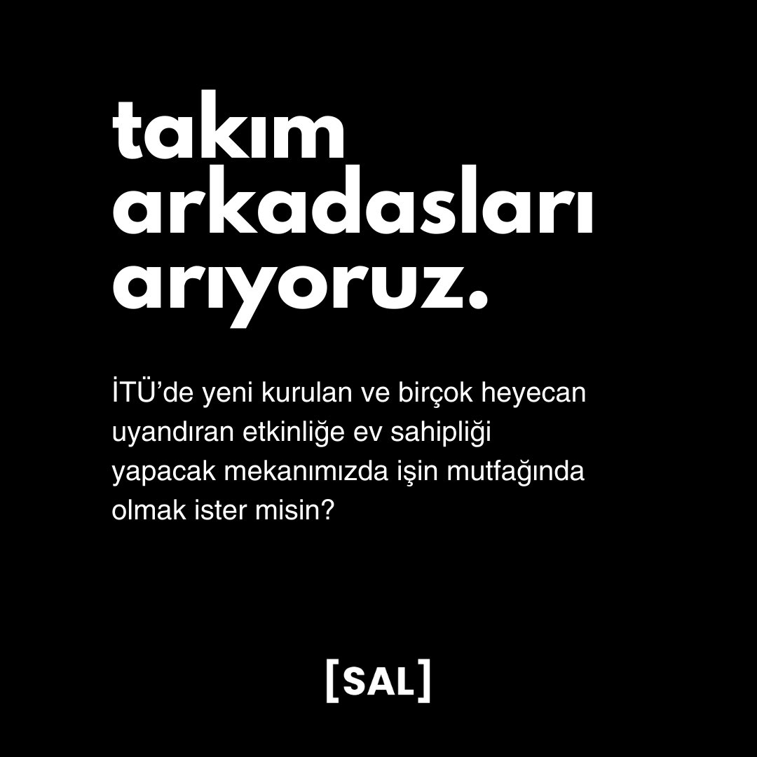 eminakdemr's tweet photo. İkinci dönem açılışını yapacağımız İTÜ’lünün yeni mekanı mekanSAL’da bizimle işin mutfağında olacak isimleri arıyoruz. Bir dm uzağınızdayız🤠 https://t.co/EgXJIFcUzY