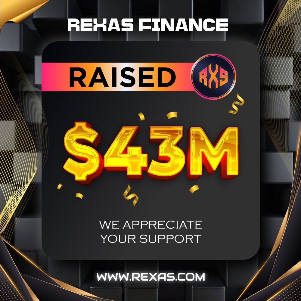 rexasfinance's tweet image. ⭐️ Milestone Achieved! ⭐️

Rexas Finance has successfully raised $43,000,000! 🚀

Thank you for your support! 👍

Buy Now: Rexas.com

#rexas $RXS #RexasFinance #crypto