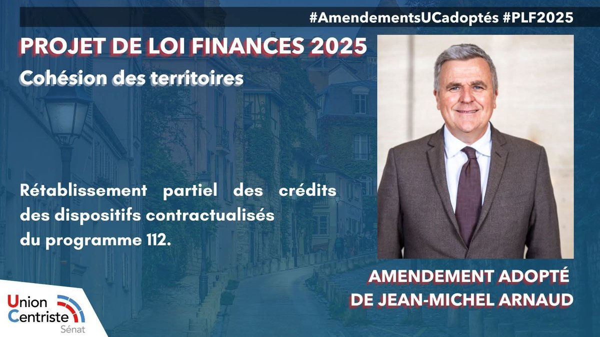 Arnaud_jm's tweet photo. #FNADT #PLF2025 #MaisonFranceServices 
Le Sénat a adopté mon amendement pour rétablir 15 millions d'euros de crédits Fnadt contre 0 (!!) dans la version liminaire de la copie gouvernementale.
@UC_Senat https://t.co/2BAg9mLQE5