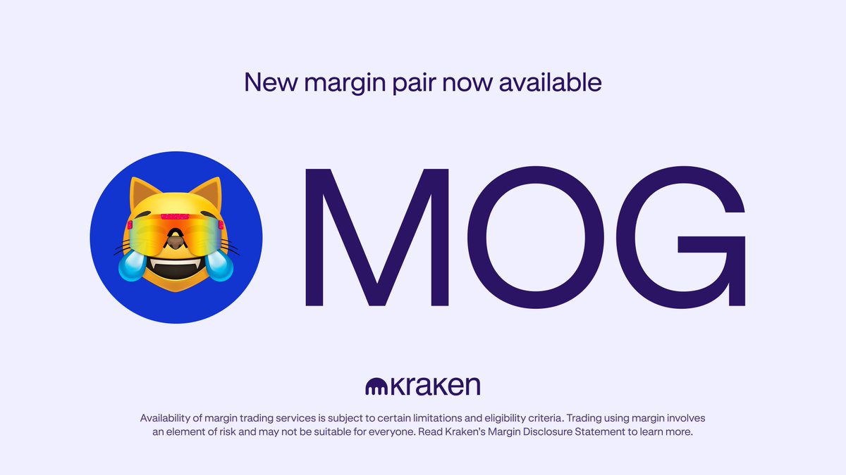 krakenpro's tweet photo. 📣 New USD margin pair available!

✅ $MOG @MogCoinEth

Trade now 👇 
https://t.co/CYFRab8r8w 

*Geographic restrictions may apply https://t.co/7Jr6LG4tDT