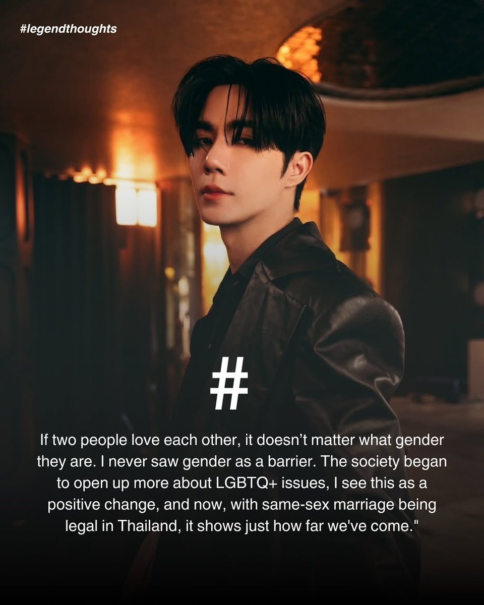 ZeeNunew_BR's tweet photo. #legendthoughts
Isso é muito interessante! Estamos ansiosos para ler a edição de fevereiro que está por vir. Trata-se de aspectos do amor em relação à comunidade LGBTQ+. Mal podemos esperar!
Na imagem:
"Se duas pessoas se amam, não importa o gênero eles são. Eu nunca vi o gênero como uma barreira. A sociedade começou a se abrir mais sobre questões LGBTQ+, vejo isso como um
mudança positiva, e agora, com o casamento entre pessoas do mesmo sexo sendo legal na Tailândia, isso mostra o quão longe chegamos."
#ZeePruk
©️ rkatepuka