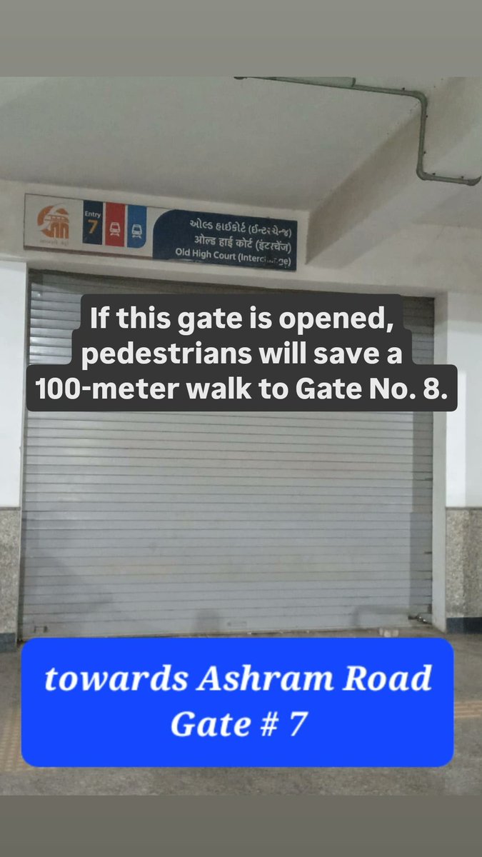 KarnavatiSpeaks's tweet photo. Request to @MetroGMRC: Please consider opening gates at Old High Court Interchange Metro Station for passenger convenience & smoother flow distribution! Reduced walking distances will make a big difference! #OpenTheGates #MetroCommuters
#Ahmedabad #PublicTransport. https://t.co/0TYuMe1Rok