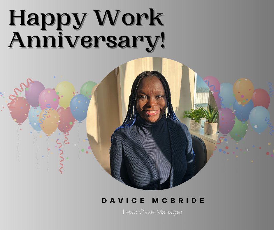 Please help us congratulate Lead Case Manager Davice McBride on her work anniversary! Thank you for all you do for our clients!!

#workanniversary #casemanagersrock