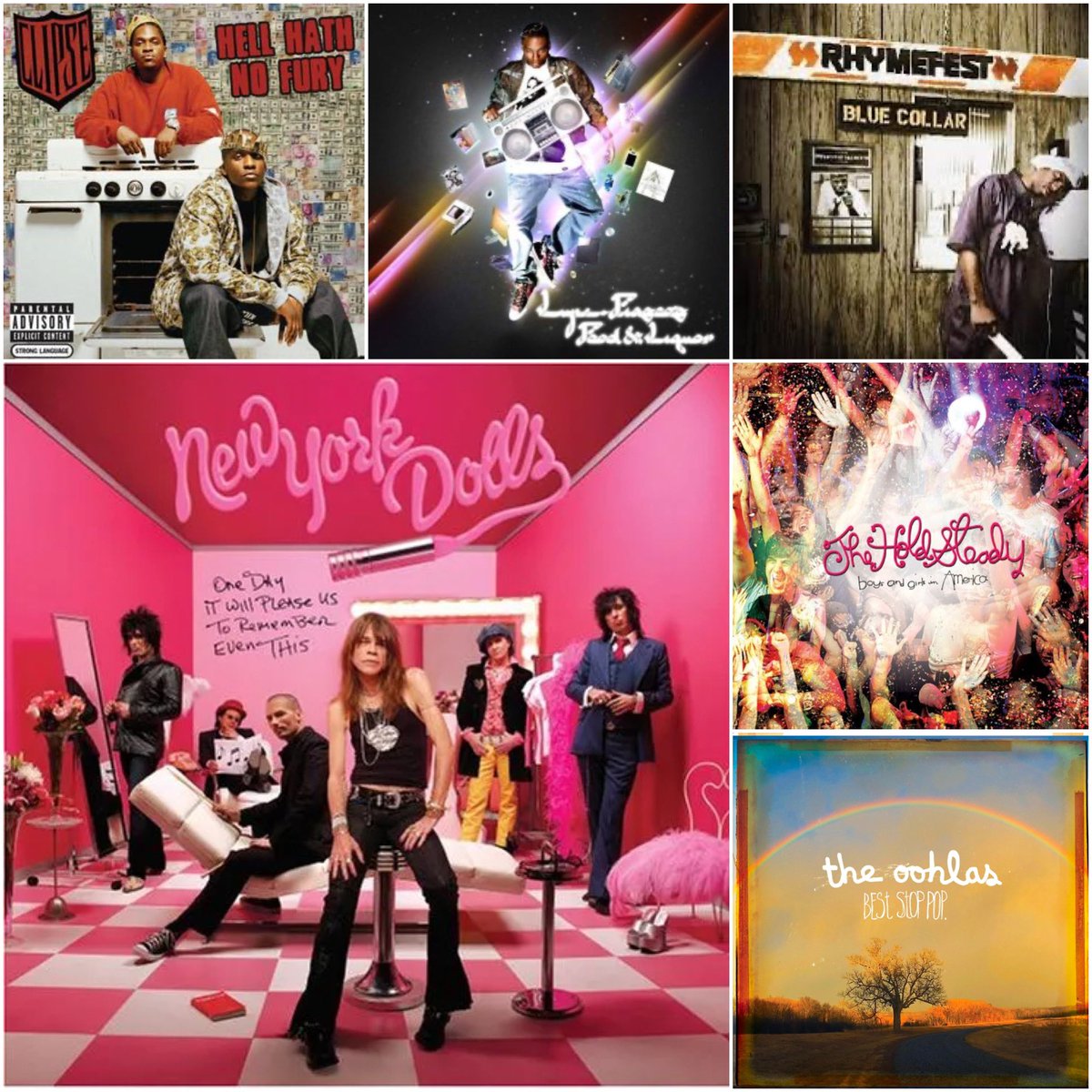 jsmallseattle's tweet image. THROWBACK THURSDAY - 2006
New York Dolls: One Day It Will Please Us to Remember Even This
Clipse: Hell Hath No Fury
Lupe Fiasco: Food & Liquor
Rhymefest: Blue Collar
The Hold Steady: Boys and Girls in America
The Oohlas: Best Stop Pop