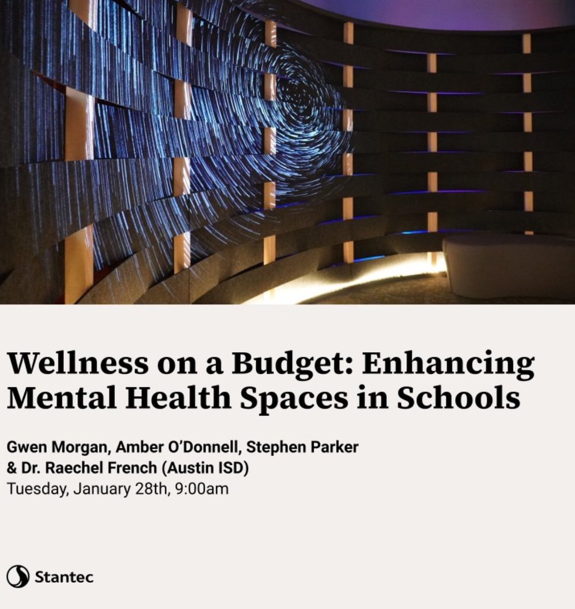 In case you missed the Stantec Zenden at TASATASB, we’re back at #TASAMidwinter! Come experience this research-driven space and learn why addressing the mental health needs of our students is so important. #StantecEdu