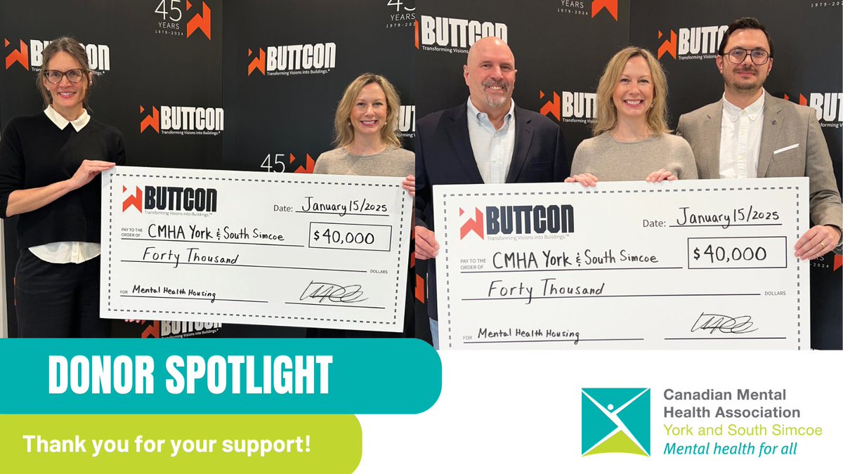 Thank you to <a href="/ButtconLimited/">Buttcon</a>  for your amazing support of mental health in our community! Through their 19th Annual Golf Tournament an Holiday Giving campaign, they raised a tremendous $40,000 to support our mental health services and affordable housing programs 🎉