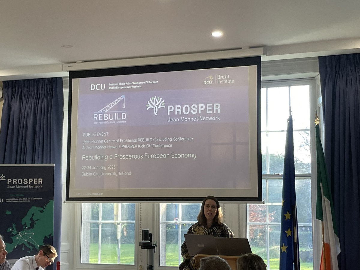 DCU_Brexit_Inst's tweet photo. Prof. Eva Heidbreder (University of Magdeburg) presents ‘Good Governance and Economic Policy Coordination in the EU’. 

#JeanMonnetNetwork #PROSPER https://t.co/3tRShipuwB