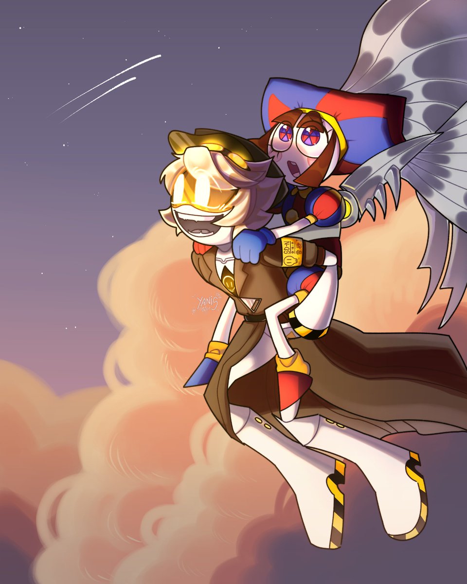 Yanislaartista's tweet image. "Look Pomni! That looks like a shooting star! Make a wish!" 💕💫
#TADC #pomnifanart #murderdrones #GlitchProductions