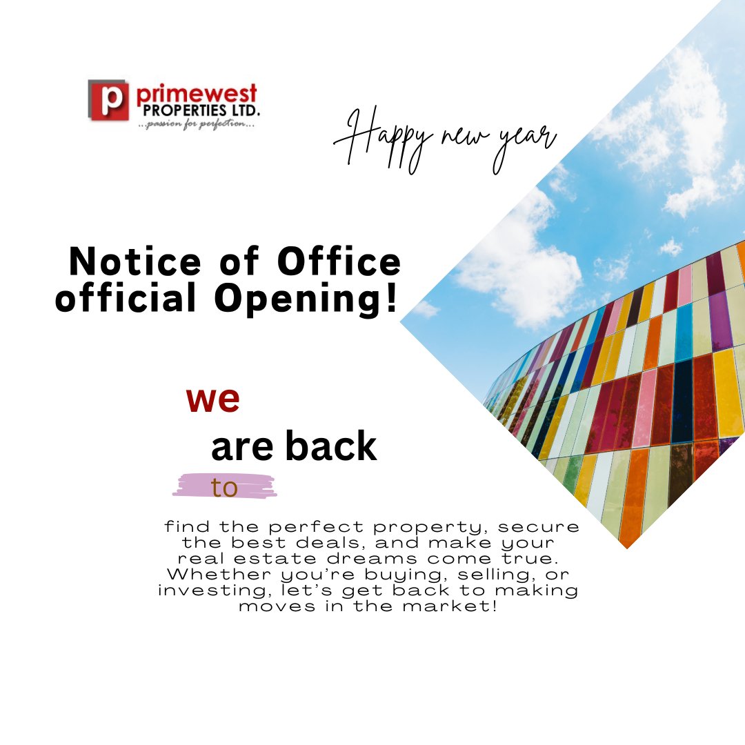 🏡 We Are Back to Build Your Dream Home Journey! ✨
we’re thrilled to be back and ready to help you find the perfect property, secure the best deals, and make your real estate dreams come true.

📍Whether you’re buying, selling, or investing, let’s get back to you.