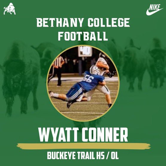 wyattconner56's tweet photo. I’m am officially 1000% committed to Bethany University.
Thank you to all the coaches for the tremendous opportunity they have given me.@CoachRobBC @Coach_DeSanti @Coach_HDaley @CoachAldridge5 @CoachWhite55 @CoachVick18 
Roll Bison 🦬 🤘
@kernsd9 @coachmcglumphy @OhioValleyPreps https://t.co/gekvD8xk9j