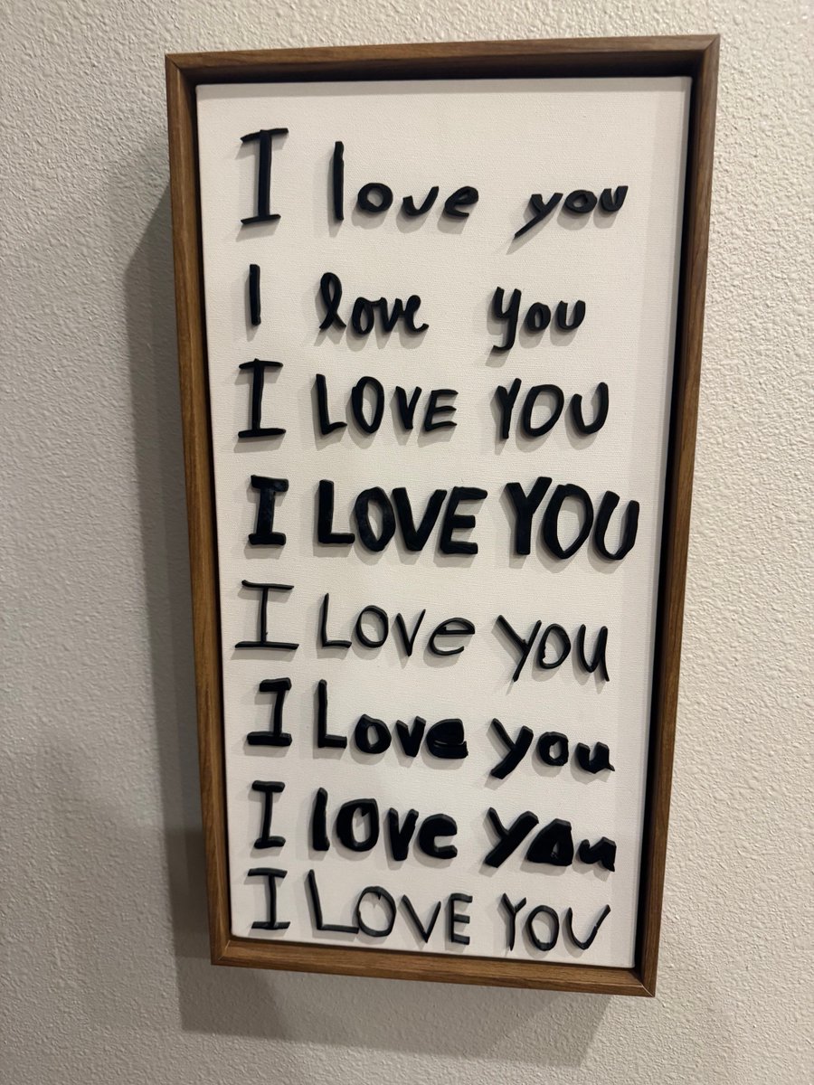 SugoiCreative's tweet photo. In Honor of #NationalHandwritingDay I'll share one of my favorite #3DPrinting projects.  Each of my eight children wrote "I love You" with a sharpie on poster board, and I converted and printed each of these on the 3D Printer. It was a gift for their Mother last Mothers Day. https://t.co/v5vEMjxdjD