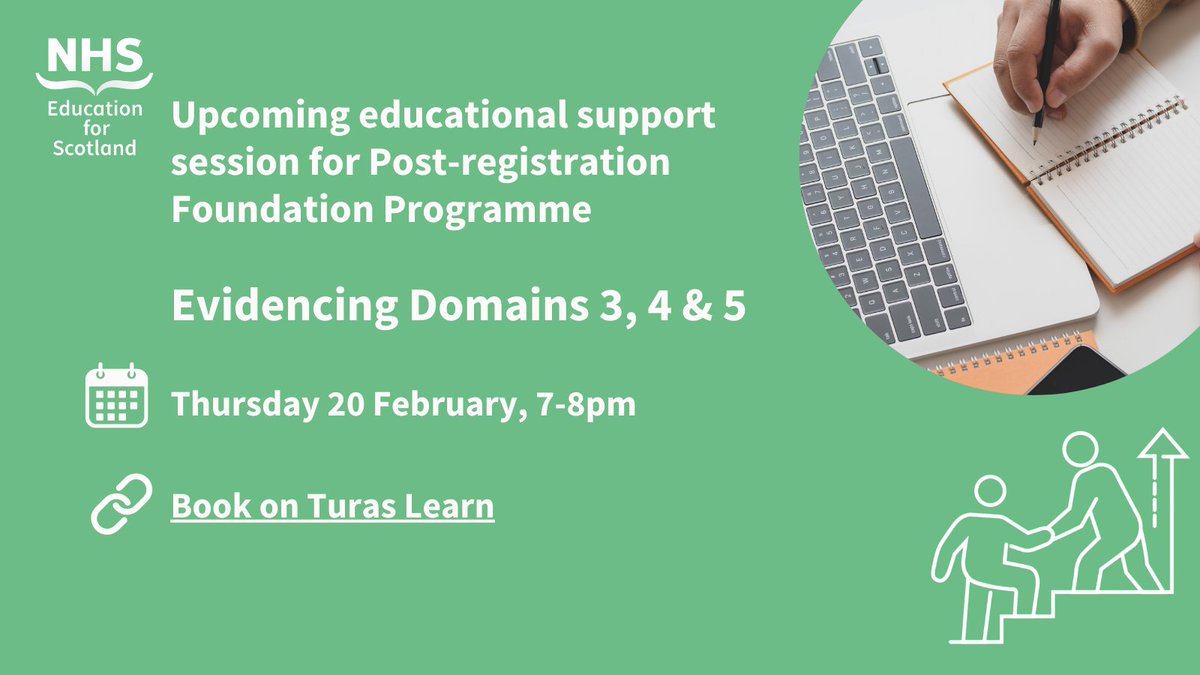 Are you an Educational Supervisor  or Foundation pharmacist involved with the Post-Registration Foundation Programme? Join our upcoming support session on "Mapping the Evidence Framework".

For more info and to book a place visit Turas Learn: learn.nes.nhs.scot/55436