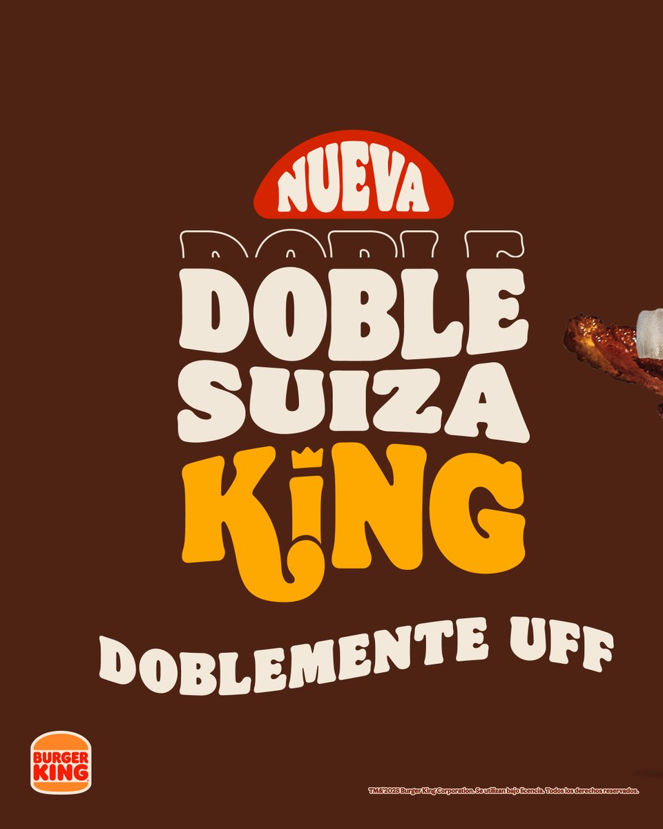 BurgerKingCol's tweet image. Porque al ver nuestra Doble Suiza King es inevitable no decir ufff. 🔥

Con ingredientes que la hacen ser doblemente deliciosa. 🍔

Disponible en todos nuestros restaurantes a nivel nacional. 

#quesosuizo  #hamburguesas  #Ufff