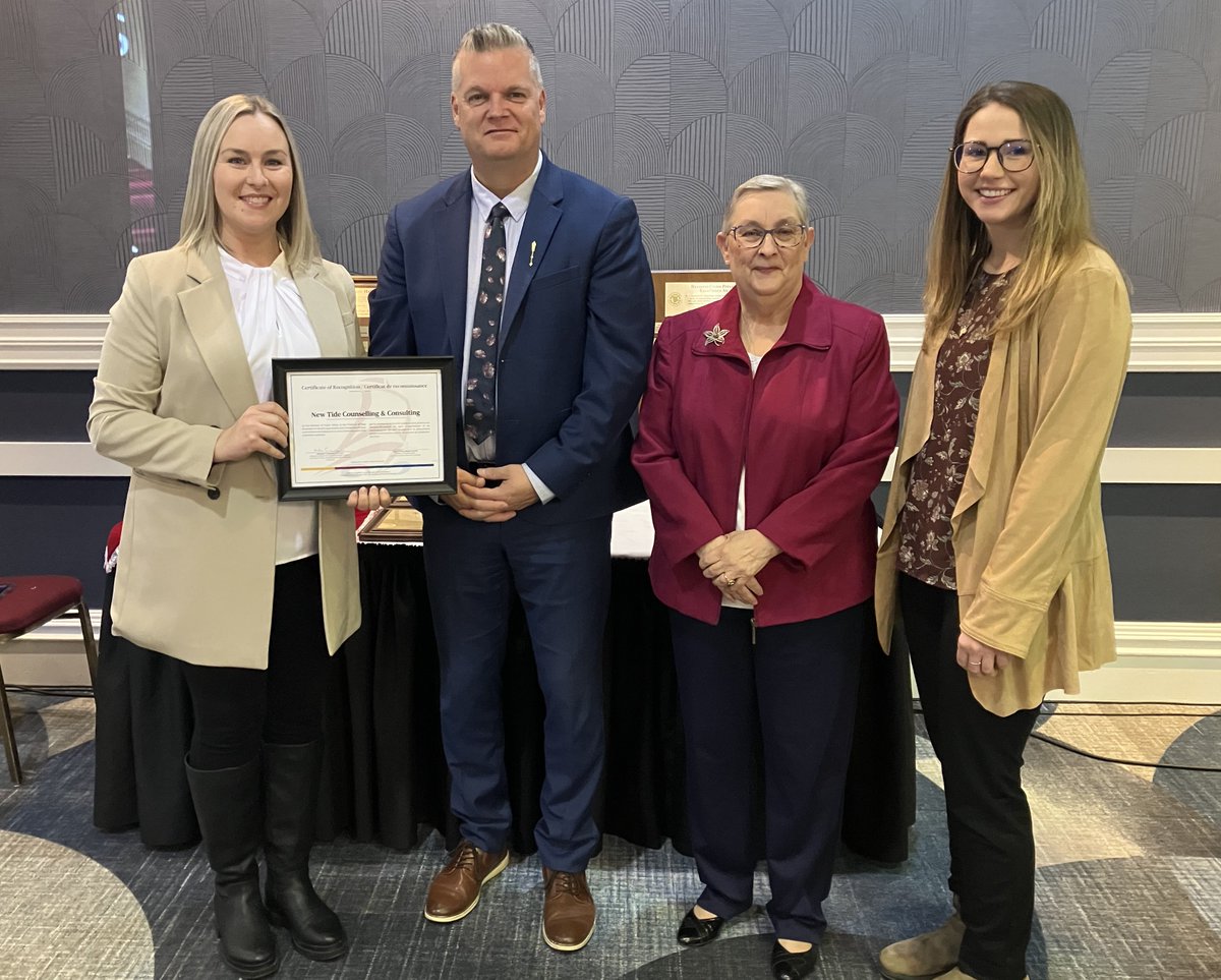 CPANB_APCNB's tweet photo. New Tide Counselling &amp; Consulting Ltd., stands as a pillar of crime prevention and community empowerment in Miramichi. Congratulations!

New Tide Counselling &amp; Consulting est un pilier de la prévention du crime et de l’autonomisation communautaire à Miramichi. Félicitations! https://t.co/03CZHZEtX3