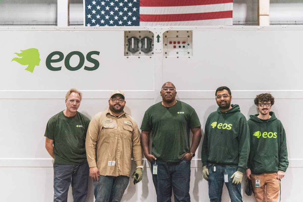 PoweredByEos's tweet image. We’re proud to innovate and manufacture Eos batteries right here in the USA. Our “all-in” mindset ensures we’re committed to delivering safe, secure, and reliable energy solutions while strengthening our Nation’s energy independence! 🇺🇸⚡️🔋 #EnergyIndependence #madeintheusa