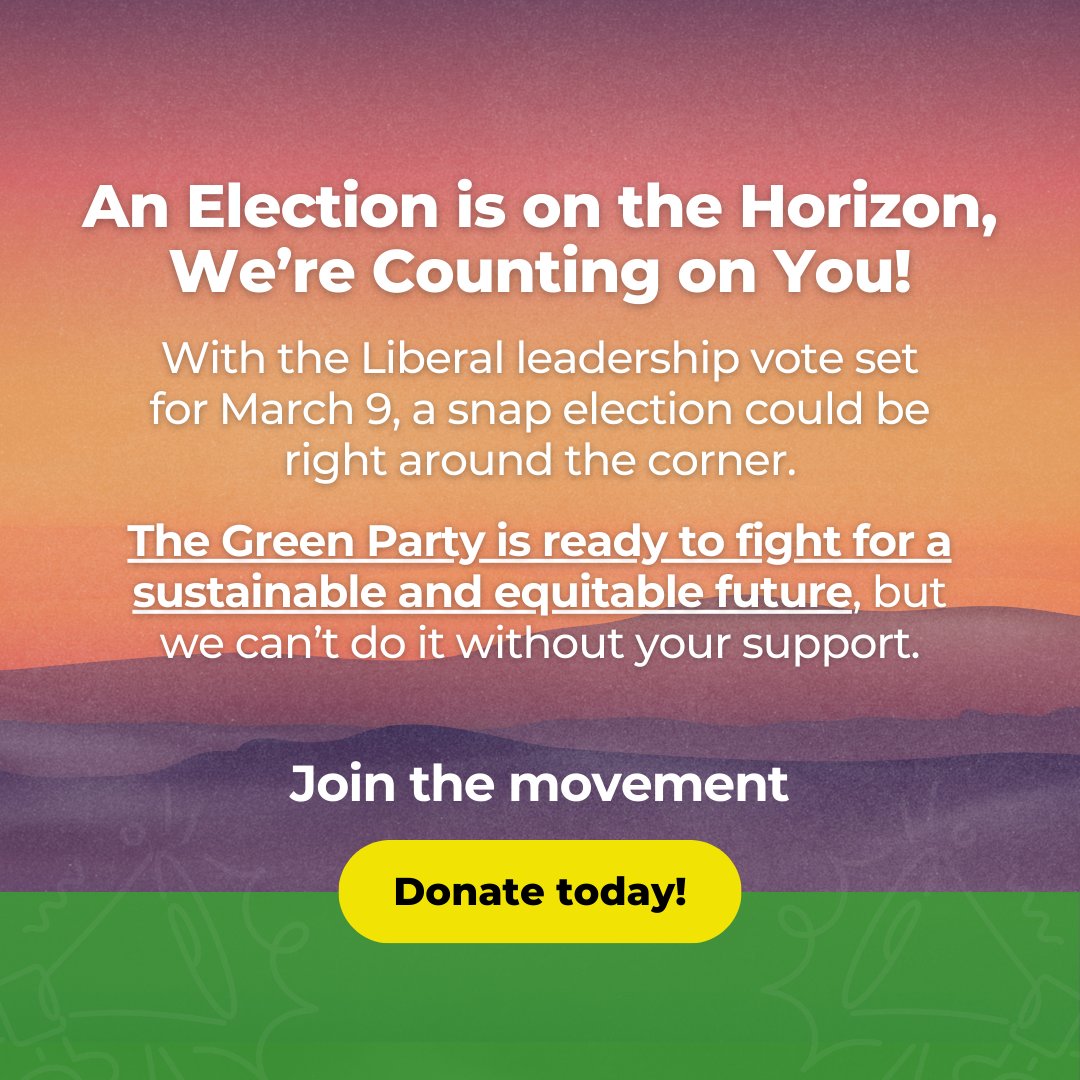 Every dollar given from a one-time gift or a monthly donation goes towards bringing bold, green leadership to Canadians. We're ready for action, help us seize the moment 🌿 greenparty.ca/Zbb8