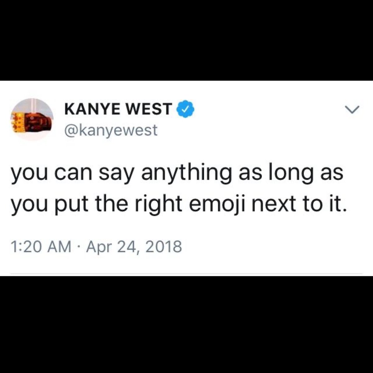 PrimeThread_'s tweet photo. Kanye's tweet about emojis 😭😭😭 https://t.co/JJ9s9pTnMd