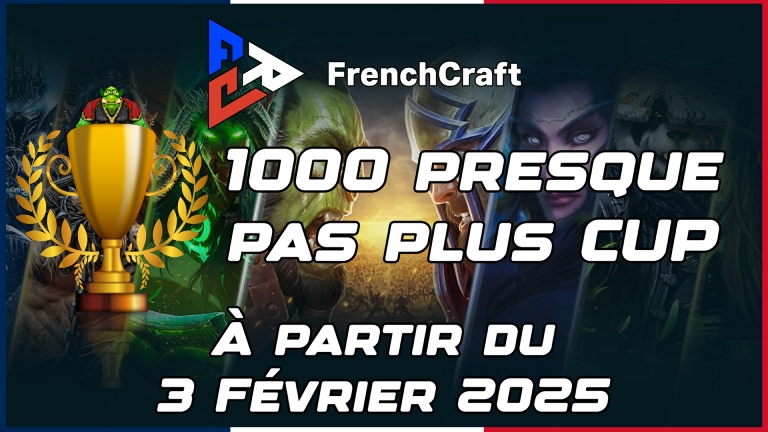 T'as un MMR compris entre la cuvette des toilettes publiques de Roubaix et 1250 ? Alors la 🏆1000 Presque Pas Plus Cup est faite pour toi ! Deux catégories, coaching à gagner, et j'en passe ! 

Infos et inscriptions par ici : french-craft.com/la-1000-presqu…