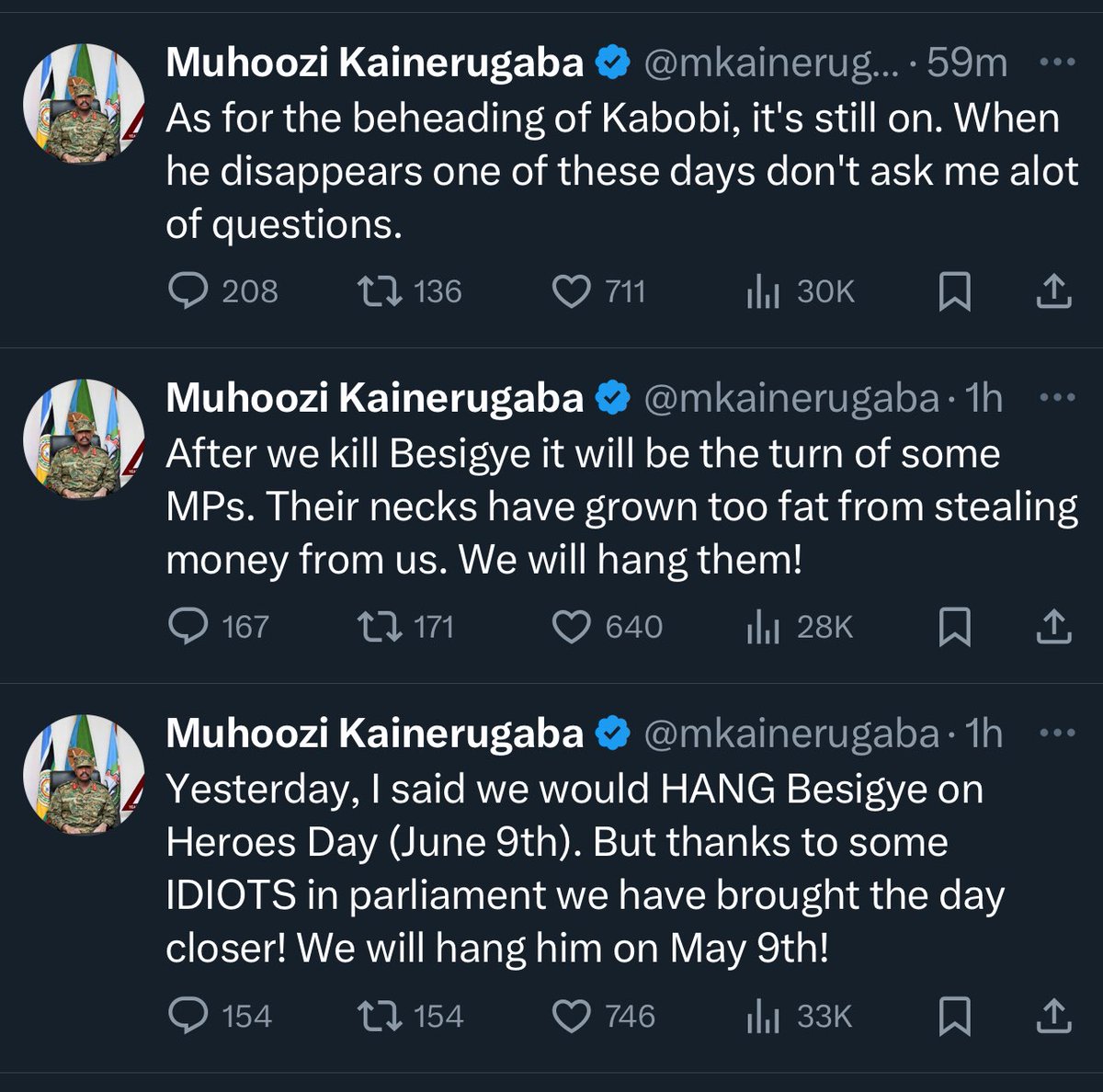 SharingUbuntu's tweet image. Dr. Kizza Besigye may not be the most arrested man in the world, but he shouldn’t be jailed for his opinion nor should he be denied access to food and threatened with death by a public hanging by the military dictatorship of Mr. Museveni. #FreeBesigye #FreeKizzaBesigye