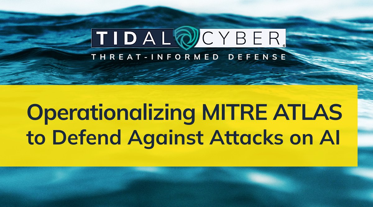 Tidal Cyber (@tidalcyber) on Twitter photo In this new blog by <a href="/FrankDuff/">Frank Duff</a>, he explains how the <a href="/TidalCyber/">Tidal Cyber</a> platform helps security teams quantify risk to AI-enabled systems and demonstrate that they’re staying ahead of attacks on AI.
Read the full blog:
okt.to/TnteL6 In this new blog by <a href="/FrankDuff/">Frank Duff</a>, he explains how the <a href="/TidalCyber/">Tidal Cyber</a> platform helps security teams quantify risk to AI-enabled systems and demonstrate that they’re staying ahead of attacks on AI.
Read the full blog:
okt.to/TnteL6
