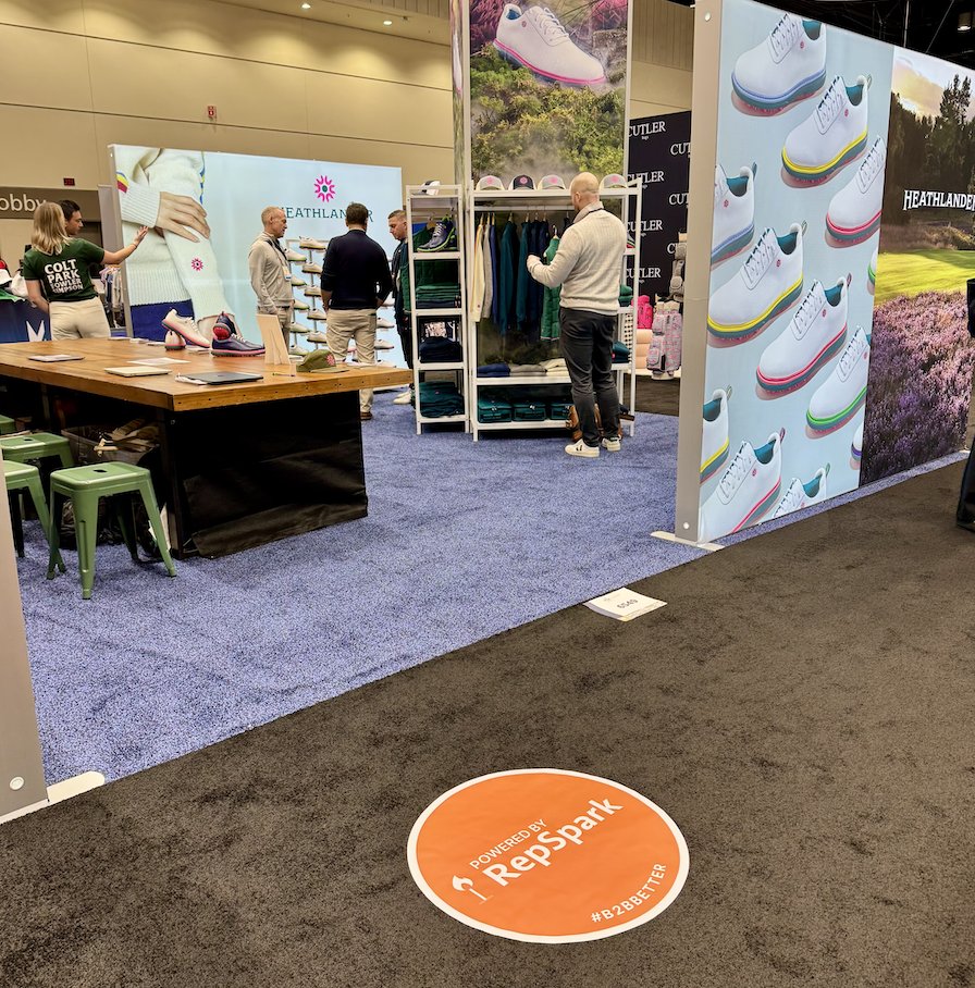 repsparkhq's tweet photo. Calling all #retailers and #buyers at the #PGAShow! 

Keep an eye out for the vibrant orange decals highlighting #brands available on #RepSpark. 

Let us know how many decals you find at the show! 🛍️ 

https://t.co/UL5UeNqyrm
#B2BBetter #Tradeshow #EfficientShopping #GolfRetail https://t.co/4xaGYfyZgj