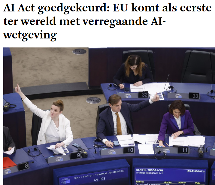 Dit is een treffend en triest voorbeeld van hoe Europa zijn razendsnelle economische achteruitgang grotendeels zelf in de hand werkt. De komende decennia zal artificiële intelligentie de belangrijkste motor van productiviteitsgroei zijn. Het verschil tussen de Europese Unie en de