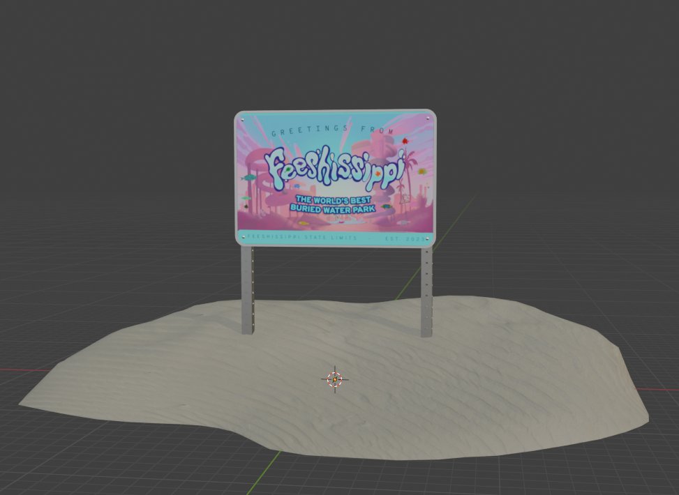 BrockMcBreadcat's tweet image. Surprise!  Anyone who makes a purchase will get an EXTRA promo code (it won't be immediately) for the digital version of your own Feeshissippi sign!   This is modeled off the ACTUAL Feeshissippi sign in @slowjamastan  So you can have a piece of Feeshissippi with you always!