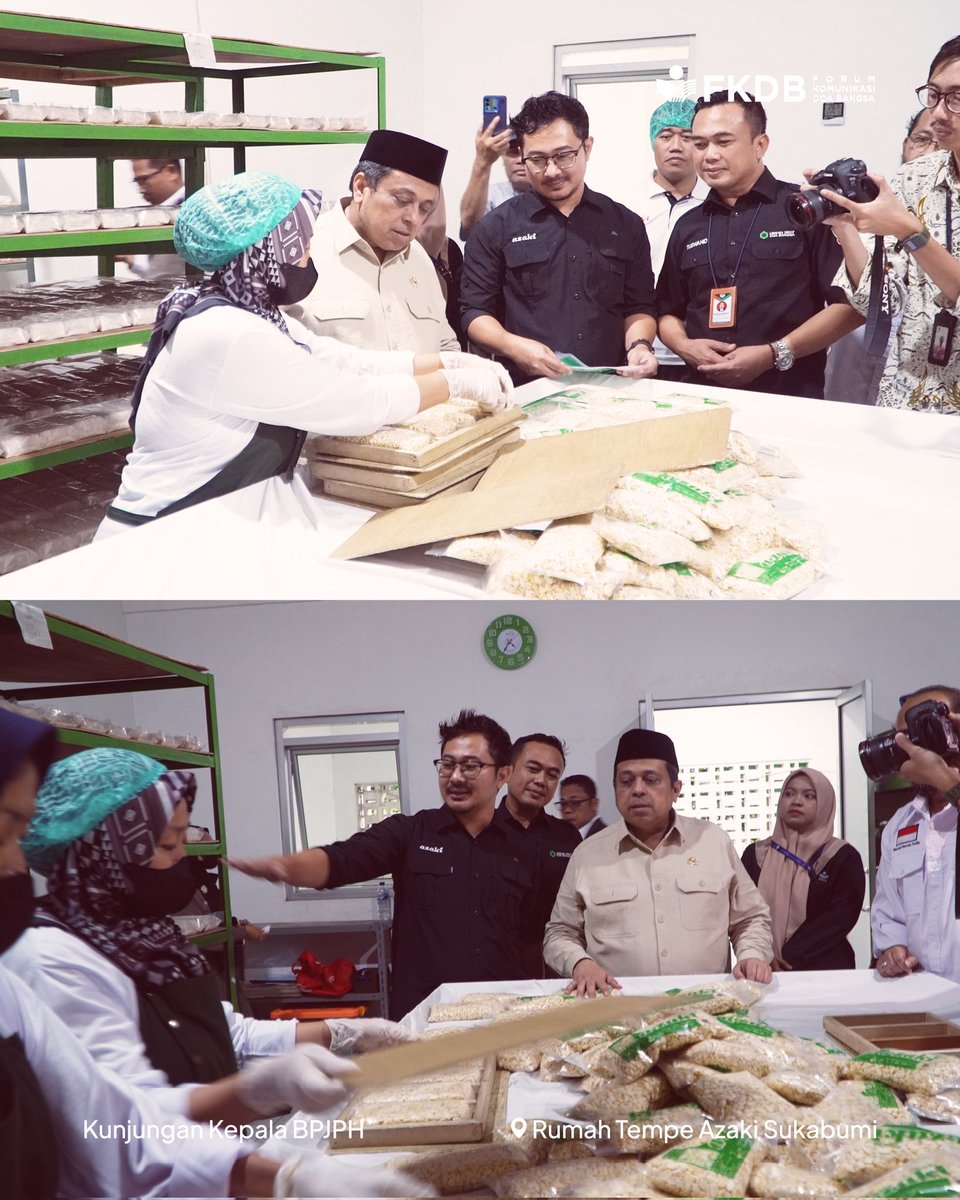 FKDB_2005's tweet photo. Sukabumi, 23 Januari 2025, Rumah Tempe Azaki Sukabumi binaan FKDB mendapat kunjungan istimewa dari Kepala Badan Penyelenggara Jaminan Produk Halal (BPJPH), Bapak Haikal Hassan Baras atau yang akrab disapa Babe Haikal bersama Mayor Jenderal TNI Rido Hermawan. https://t.co/PwxHVIFqmG