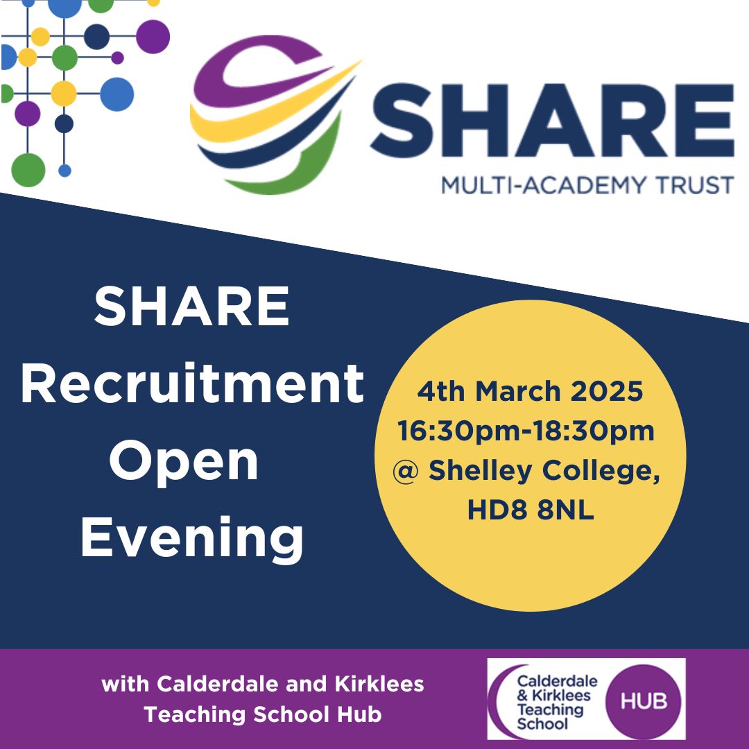 SHARE MAT (@share_mat) on Twitter photo 🎓 Start Your Teaching Journey with us!
đź“…Tues, 4 March, 4:30pm-6:30pm
📍 Shelley College, HD8 8NL
Learn about teacher training with <a href="/CKTSHub/">Calderdale & Kirklees Teaching School Hub</a>. Take the first step towards a rewarding career! Discover More: ➡️sharemat.org/page/?title=Ev…
#TrainToTeach #GetIntoTeaching #SHAREMAT 🎓 Start Your Teaching Journey with us!
đź“…Tues, 4 March, 4:30pm-6:30pm
📍 Shelley College, HD8 8NL
Learn about teacher training with <a href="/CKTSHub/">Calderdale & Kirklees Teaching School Hub</a>. Take the first step towards a rewarding career! Discover More: ➡️sharemat.org/page/?title=Ev…
#TrainToTeach #GetIntoTeaching #SHAREMAT