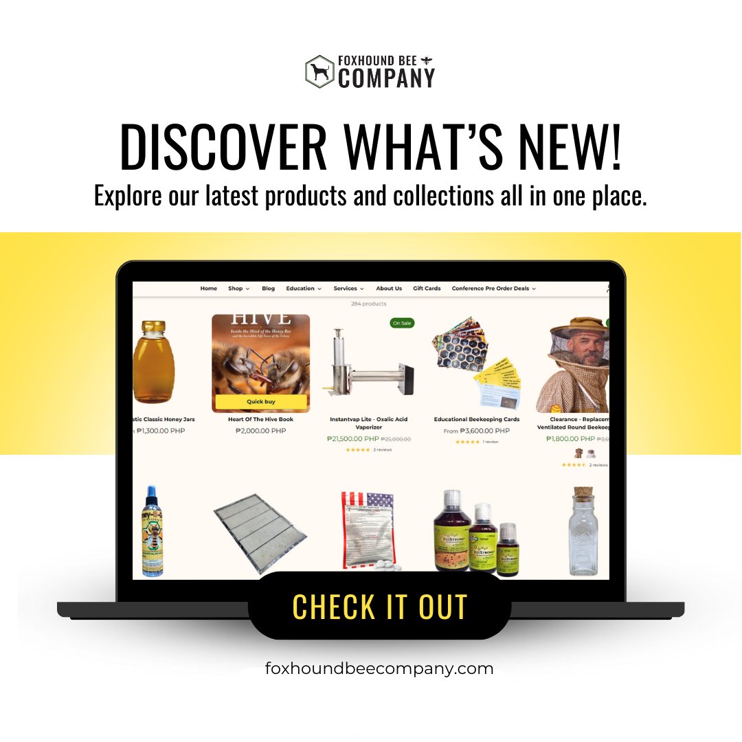 FoxhoundBeeCo's tweet image. Explore the latest beekeeping essentials, handpicked to make your journey sweeter. 🍯

📍 Find your next must-have today!

#FoxhoundBeeCo #NewArrivals #BeePrepared