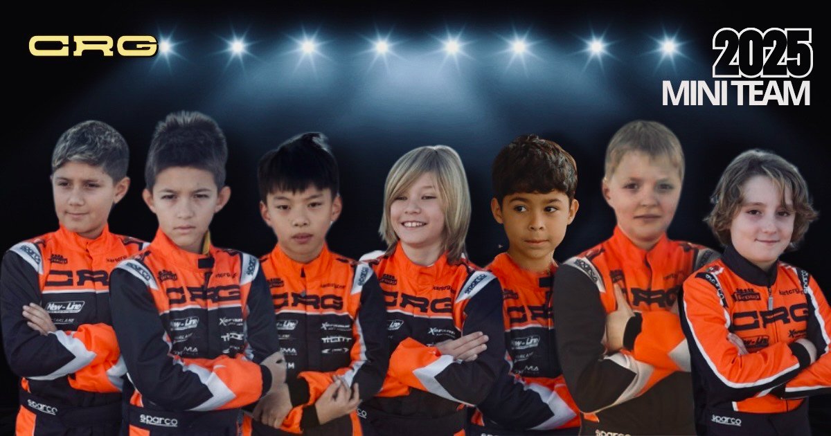 🔥 CRG presents the 2025 MINI Team🔥

ℹ️  7 drivers who will already attend Rnd 1 of the WSK Master Series this weekend.
Achille Rea - Antonio Ianni - Leo Laitinen - Adam Pirvu (MINI Gr. 3) 
Blake Hsueh - Lorenzo Cooper Lopez- Daniel Pasquali (U10)
Good luck guys🤞🏻

#CRG #mini