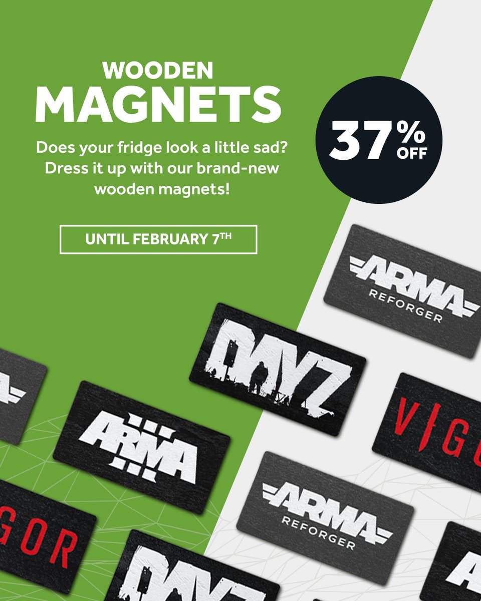 🎮 Fans of DayZ, Arma and Vigor! We've got handcrafted wooden magnets inspired by your favorite games. 🪵 Collect them all &amp; rep your passion! 🧲🔥
🔗 Explore the collection: 👉bit.ly/woodenmagnets
#DayZ #Arma #Vigor #GamingMerch #ArmaPlatform #BohemiaInteractive