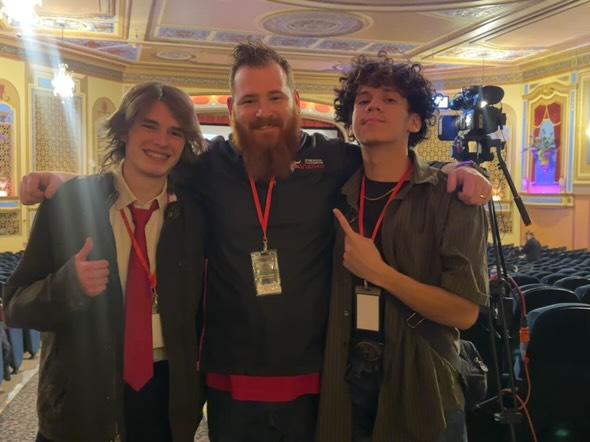 VikingVBC's tweet image. Aiden and Anthony celebrated the debut of their  silent film COLOR last night at the historic Tivoli Theatre during the 2025 Student Silent Film Fest! Along with instructor Mr. Mclindon, we are exited to be rebuilding the film program at HF! 📽🎬 #lightscameraaction
@HFHS59